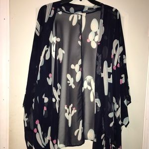 Navy Cactus Kimono